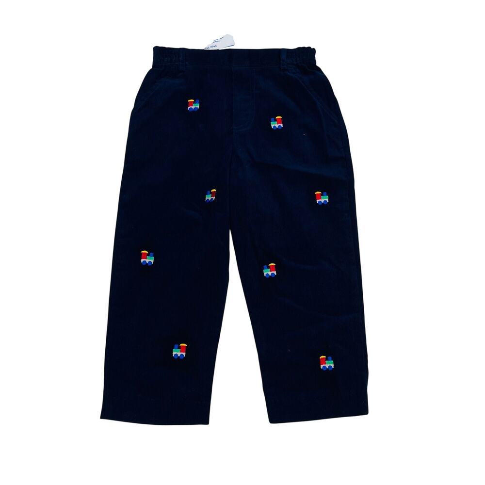 NWT Florence Eiseman 4T Navy Corduroy Pants with Trains